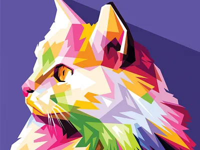 Cat WPAP Part 1 animation art branding cat character color design full color graphic design illustration pop popart poster wpap