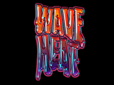 Melting Type - Wave Heat custom design heat hot lettering logo melt melting poster summer type typography