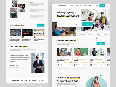 Online Learning Courses Landing Page branding classes course e learning education education websites elearning landing page online online course online learn online learning study trend