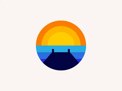 Sunset abstract beach branding creative designer graphic design illustration logo sun sunset view wave