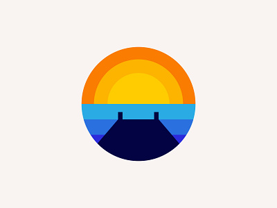 Sunset abstract beach branding creative designer graphic design illustration logo sun sunset view wave