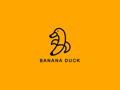 Creative minimalist lineart logo design banana bananaduck branding brandingcoach brandingdesign club creative creative logo duck eyecatchy fruit lineart logo logodesigner minimalist shop simple worthart yelllow