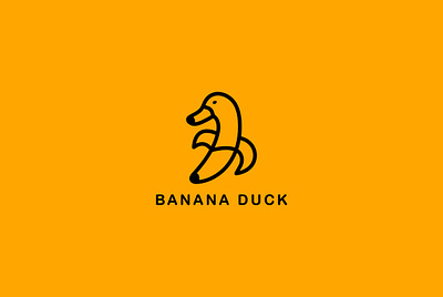 Creative minimalist lineart logo design banana bananaduck branding brandingcoach brandingdesign club creative creative logo duck eyecatchy fruit lineart logo logodesigner minimalist shop simple worthart yelllow