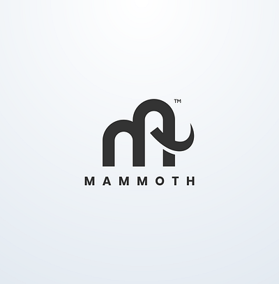 Mammoth logo animal app icon branding design elephant flat icon illustration logo mammoth monogram simple logo