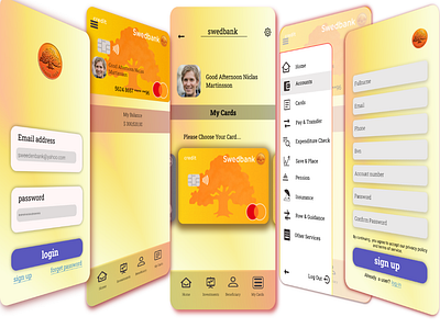 Redesign swedbank app branding design illustration logo minimal typography ui ux vector web
