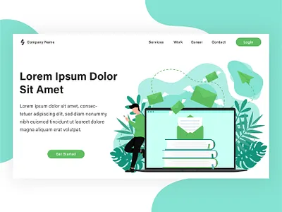 Landing page illustration project from my client. banner design flat flat illustration graphic design illustration landing page vector web design