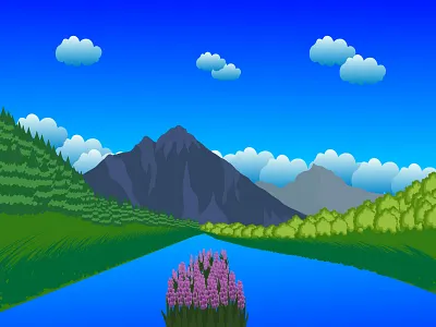 Vector Landscape adobe art branding design digital art graphic design illustration logo mountain sea sky travel vector vector landscape vector tracing vectorart