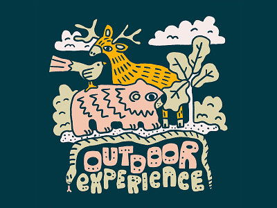Outdoor Experience Illustration animals bear bird branding deer design graphic design hiking illustration logo nature snake typography