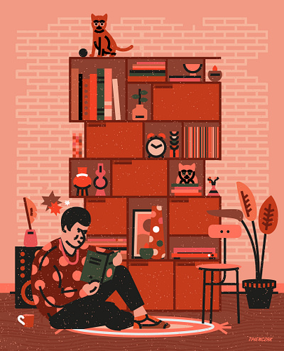 Tylko - Creative Collab animation cat cats collab flat folk furniture home house icons illustration interior man people room storage tylko vector