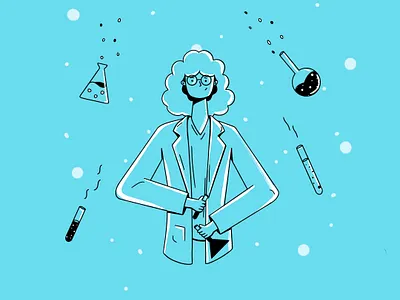 Scientist behance character character design design experiment flat character flat design freelance illustrator illustration illustrator procreate science scientist vector vector character woman scientist