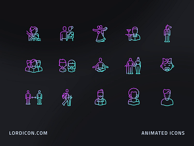 People Icon Group 2d animation animation icon