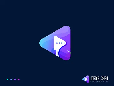 Media Chat Modern Logo Design abstract brand branding chatbot conversation creativity design identity logo design logo designer media chat mediaplayer messenger modern technology