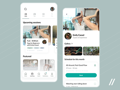 Meditation Classes App app booking calendar class design gallery meditation mindfulness mobile nirvana online purrweb relax relaxation schedule session time ui ux yoga