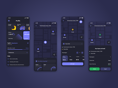 Teleportation app concept #2 app booking challenge concept dark future futuristic interface ios app map minimal mobile mobile app mobile ui purple teleportation travel trip ui ux