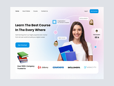 Educational Web Design 3d app course course app education education app graphic design learn learning learning app learning platform online learning platform school teaching uiux univercity web website