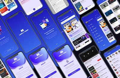 Learning App 2020 trend 2021 app basic blue branding card clean curved design flat learning learning app learning ui minimalist mobile mobile ui simple ui universe