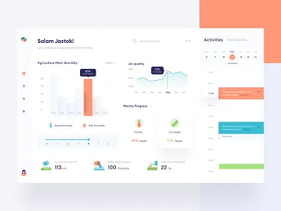 Agriculture control landing page π± agriculture air blue calendar chart control desktop earth farm farming food green grow growth health orange orely plan schedule tree