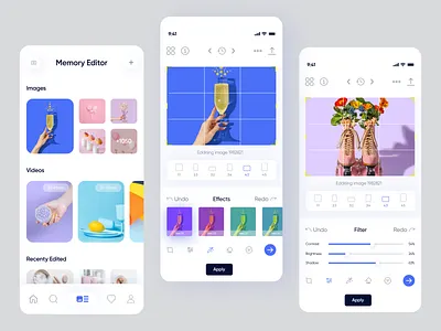 Medit - Phot/Videos Editor app app ui clean ui editor image interaction photo edit photo editor app user interface video editor app