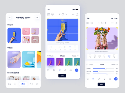 Medit - Phot/Videos Editor app app ui clean ui editor image interaction photo edit photo editor app user interface video editor app