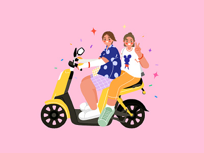 Girls branding design illustration