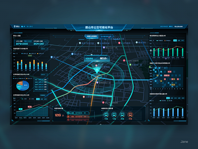 Data visualization（实时公交系统） ui 大数据可视化 数据