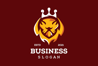 Lion Face Logo branding design flat illustration illustrator logo typography ui ux vector