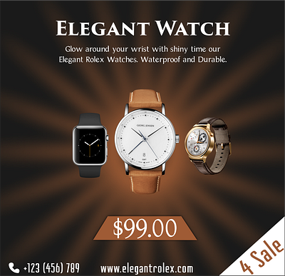 Elegant wristwatch flyer design branding