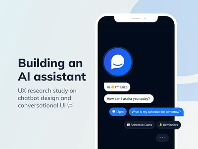 UX Research on AI chatbot & Conversation Design ai assistant case study chatbot conversation design education manager mobile app personal research ui user interface ux visual design vui