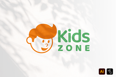 Kids zone brand branding business name craft fun graphic design kids kids zone logo logo design logo tamplate media play tamplate work