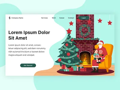 Christmas landing page project banner design flat flat illustration graphic design illustration landing page vector web design