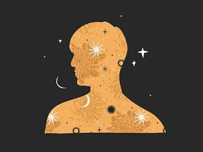 Silhouette 1 abstract adobe draw art cartoon character design design flower graphic design illustration logo magic moon mystic people procreate sacred seamless pattern silhouette stars vector