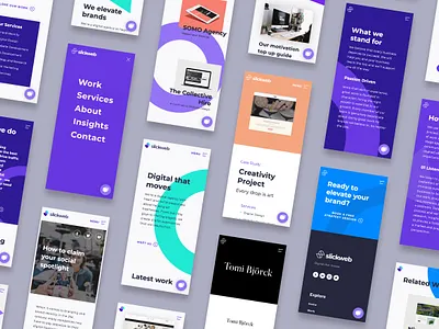 Slickweb website - mobile screens agency branding design digital digital agency graphic design logo mobile mobile web responsive s squarespace type typography ui ui design web web design website