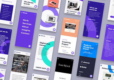 Slickweb website - mobile screens agency branding design digital digital agency graphic design logo mobile mobile web responsive s squarespace type typography ui ui design web web design website