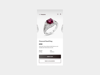 Jewel design flat jewellery ui web design