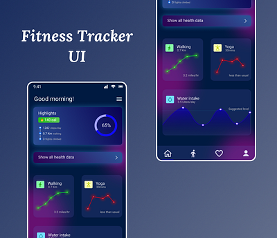 Fitness Tracker App UI Design afirnessapp ui appui fitness tracker app ui design fitnessapp ui ux