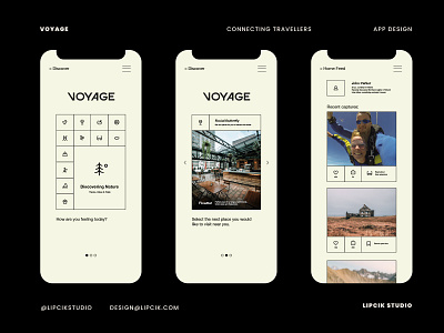 Voyage App adventure app design application beautiful branding design digital graphic design icons logo minimal simple travel ui ux