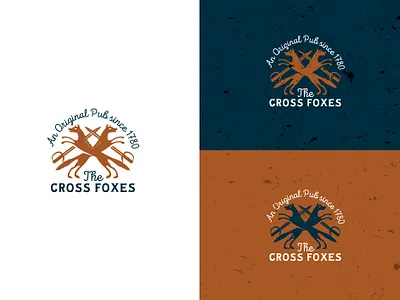 Two Foxes Pub animal branding design fox icon illustration logo pub simple vector vintage