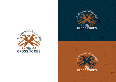 Two Foxes Pub animal branding design fox icon illustration logo pub simple vector vintage