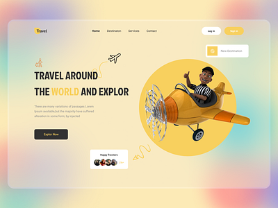 Travel website header exploration aysha design graphic design home page home page design homepage interface landing landing page landingpage travel agency trip web webdesign webpage website website design webui