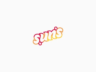 Suns - Ambigram 2d branding calligraphy design lettering logo sun vector