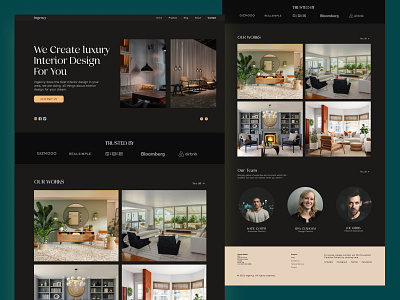 Interior Websites Design agency agents company home page homepage design interior website landing page design ui ux web design website website design