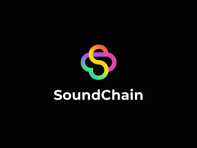 SoundChain Logo branding chain color design gradient graphic design logo music sound typo