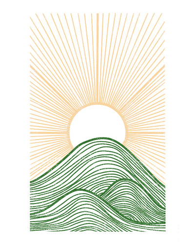 Lever de soleil design illustration typography