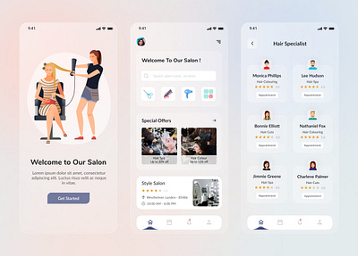 Salon App appdevelopment emperorbrins mobile salon uidesigner ux