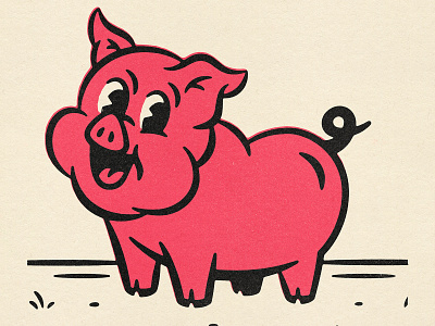 🥓 Future Bacon 🥓 40s 50s bbq character character design comic design distressed illustration pig piggy retro texture vintage