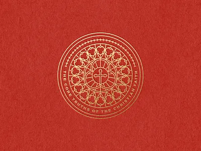 The core truths of the christian faith badge bible bible design branding design engraving etching illustration logo logo design peter voth design vector