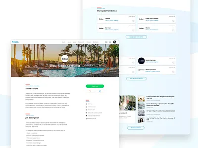 Job detail page branding hosco job board job detail page product design rebranding