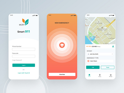 Smart 911 - Emergency App Design app design app ui design call ui design emergency app mobile app design mobile design ui ux