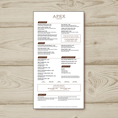 Epiphany Menu Design branding design graphic design print design typography