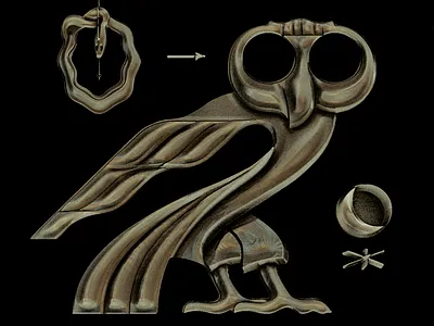 Owl gold moon owl snake star